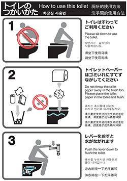 ４か国語対応のステッカー