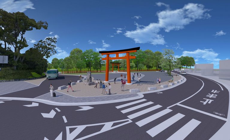 賀茂別雷神社宮前広場・駐車場周辺整備がスタート